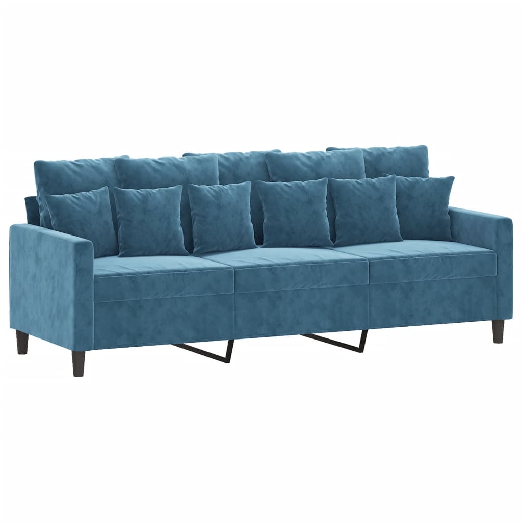 4-delige Loungeset met kussens fluweel blauw is nu te koop bij PeponiXL, paradijselijk wonen!