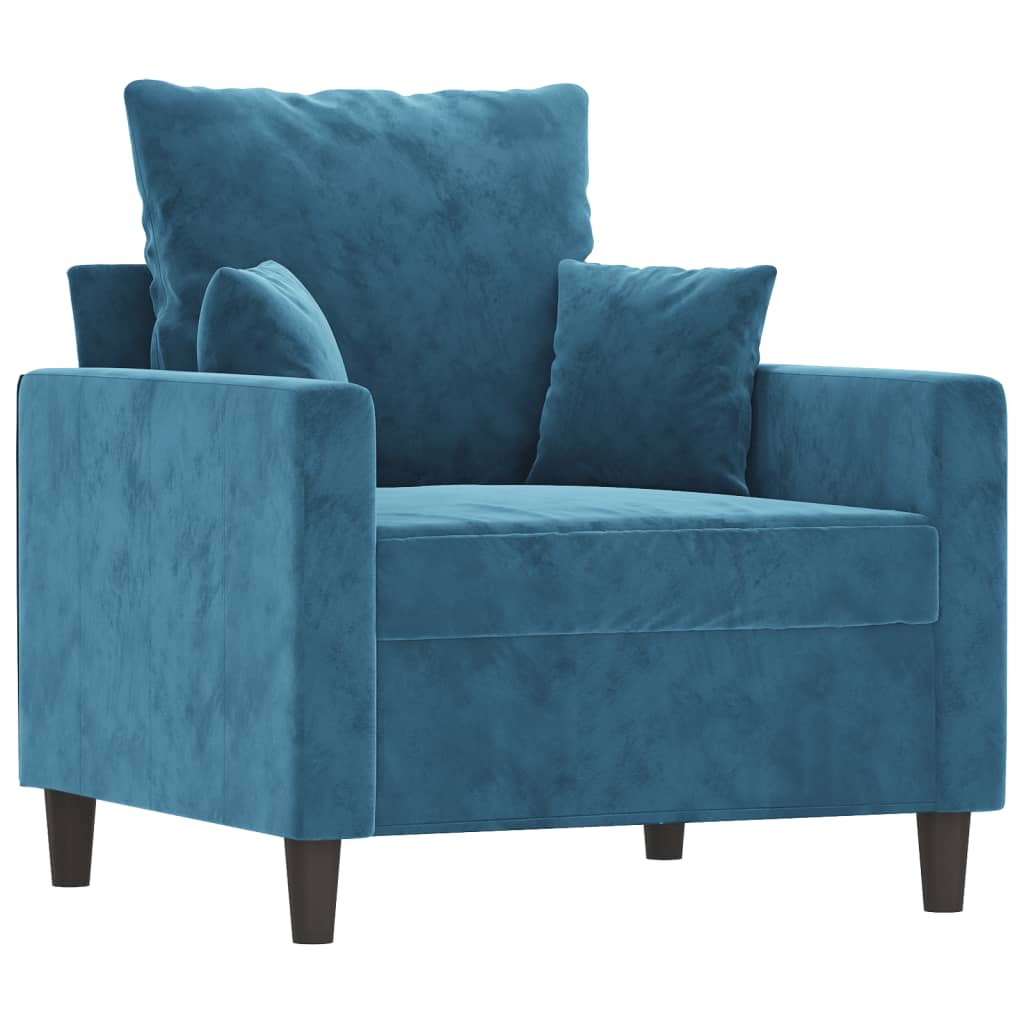 4-delige Loungeset met kussens fluweel blauw is nu te koop bij PeponiXL, paradijselijk wonen!