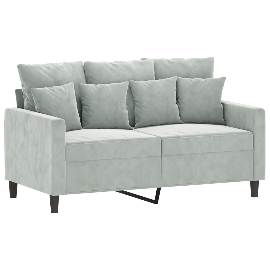 2-delige Loungeset met kussens fluweel lichtgrijs is nu te koop bij PeponiXL, paradijselijk wonen!