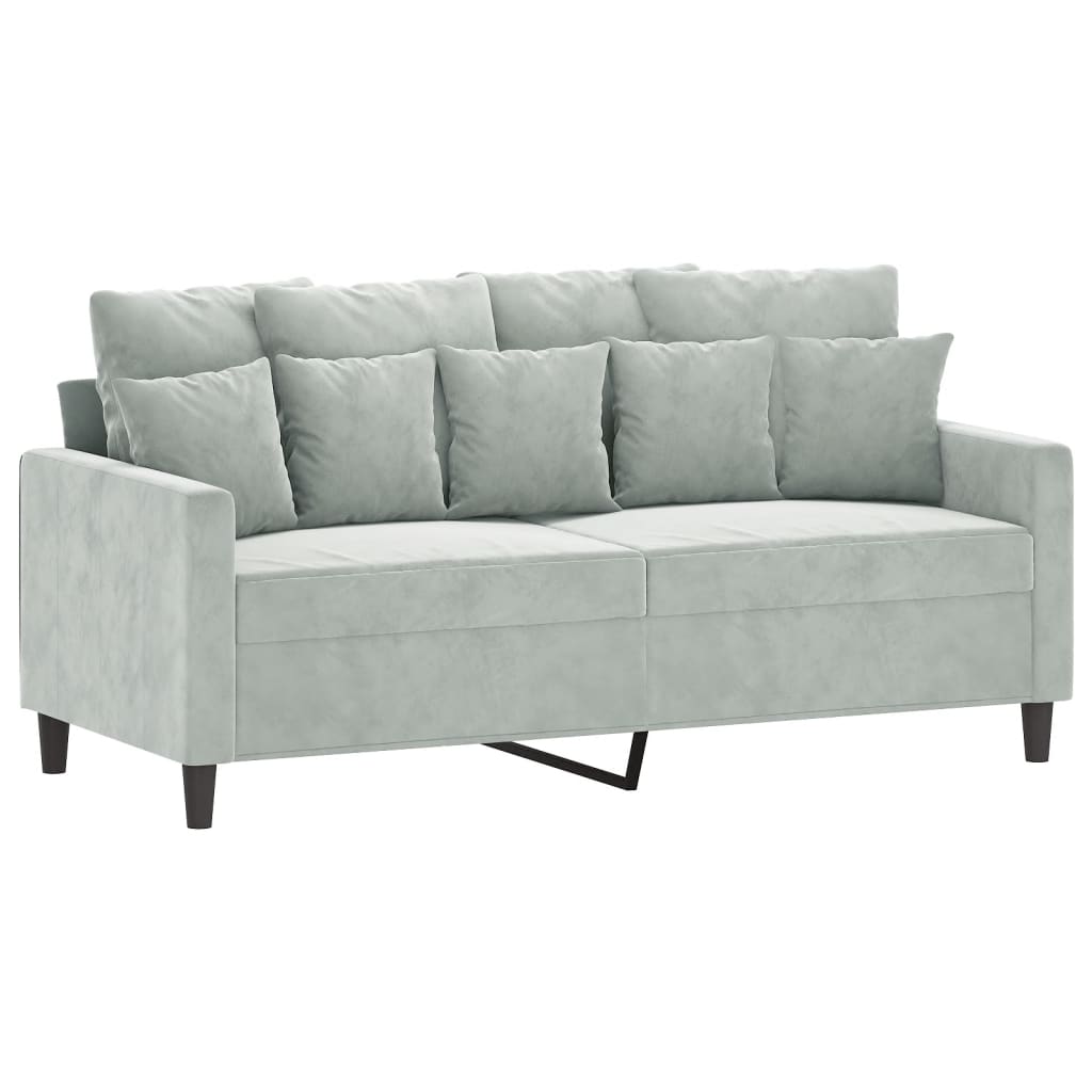 2-delige Loungeset met kussens fluweel lichtgrijs is nu te koop bij PeponiXL, paradijselijk wonen!