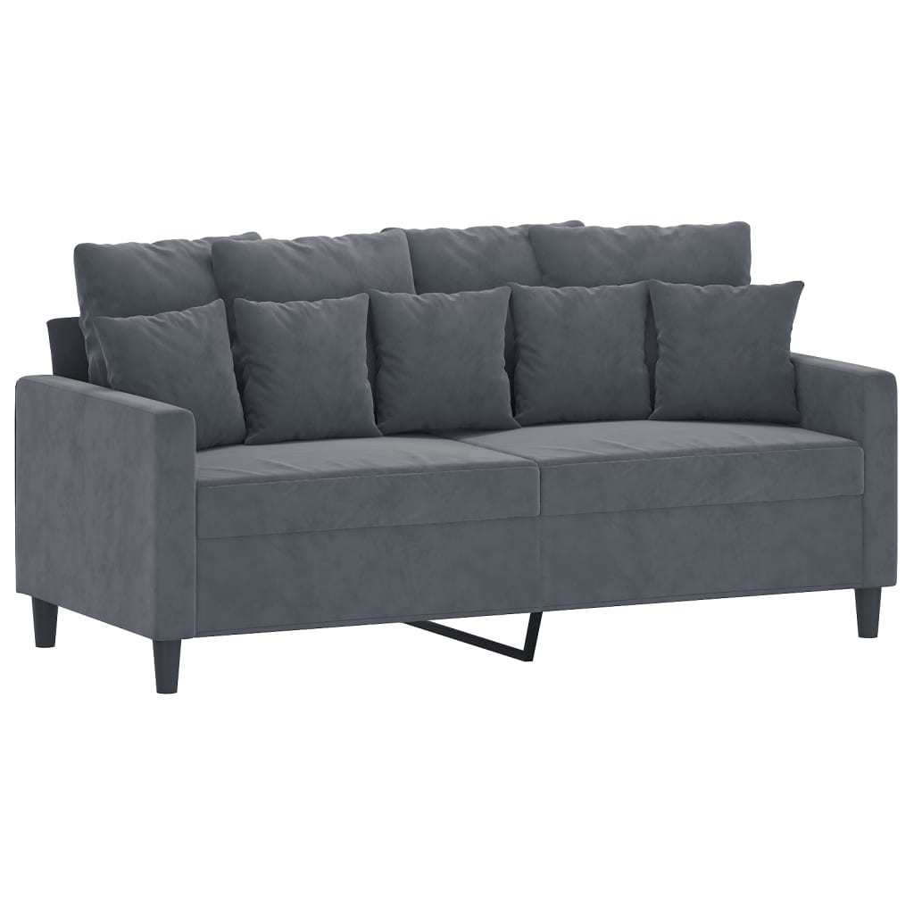 2-delige Loungeset met kussens fluweel donkergrijs is nu te koop bij PeponiXL, paradijselijk wonen!