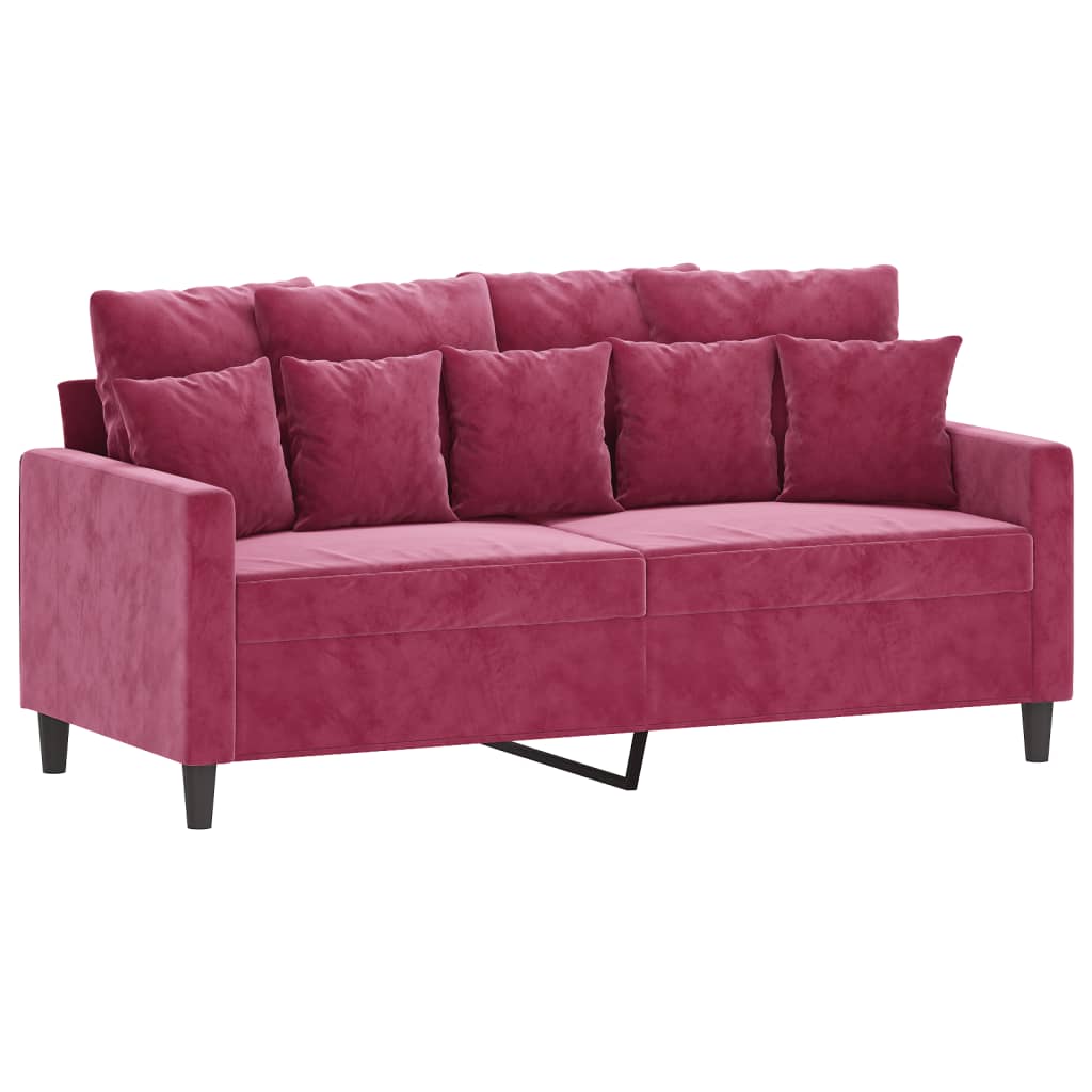 2-delige Loungeset met kussens fluweel wijnrood is nu te koop bij PeponiXL, paradijselijk wonen!