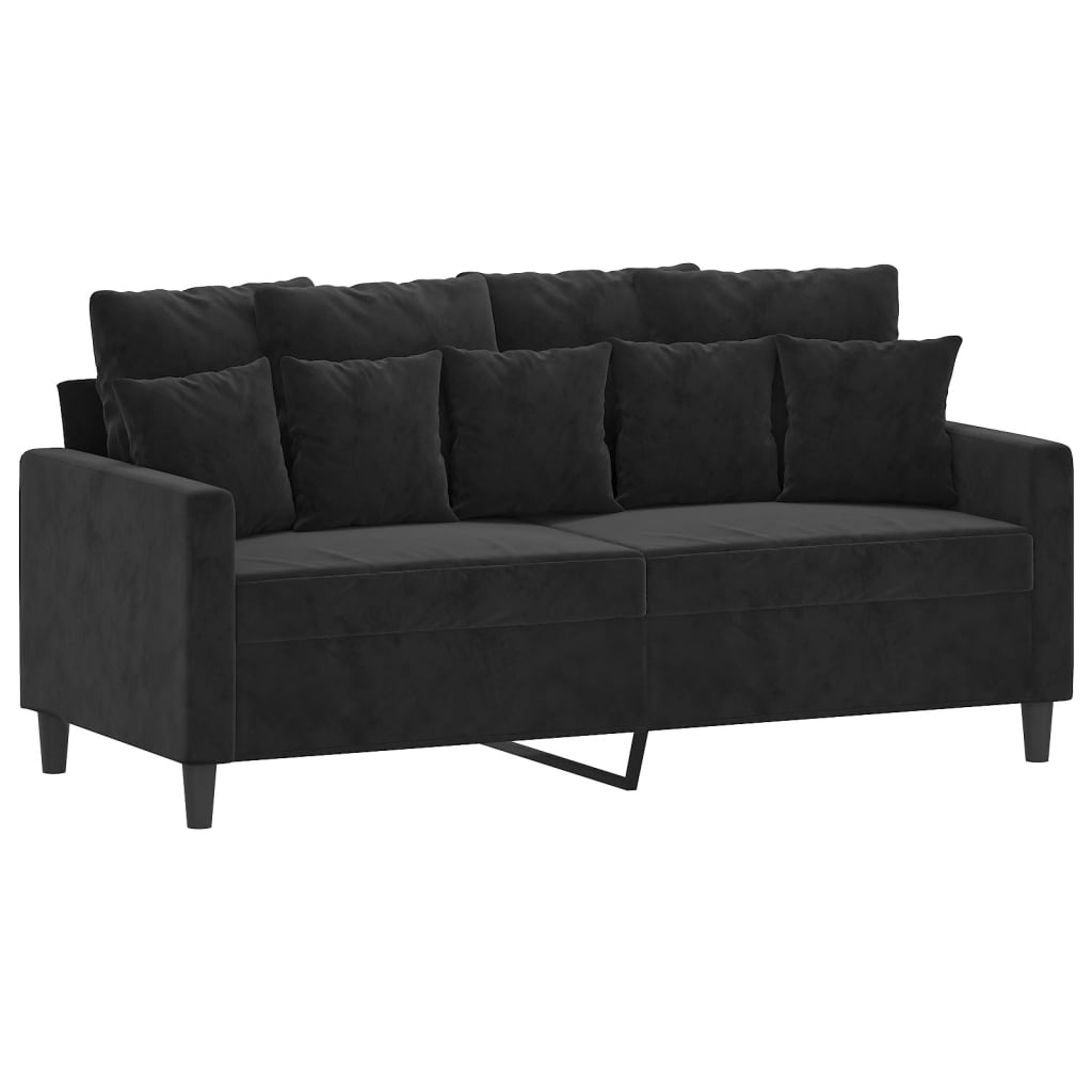2-delige Loungeset met kussens fluweel zwart is nu te koop bij PeponiXL, paradijselijk wonen!