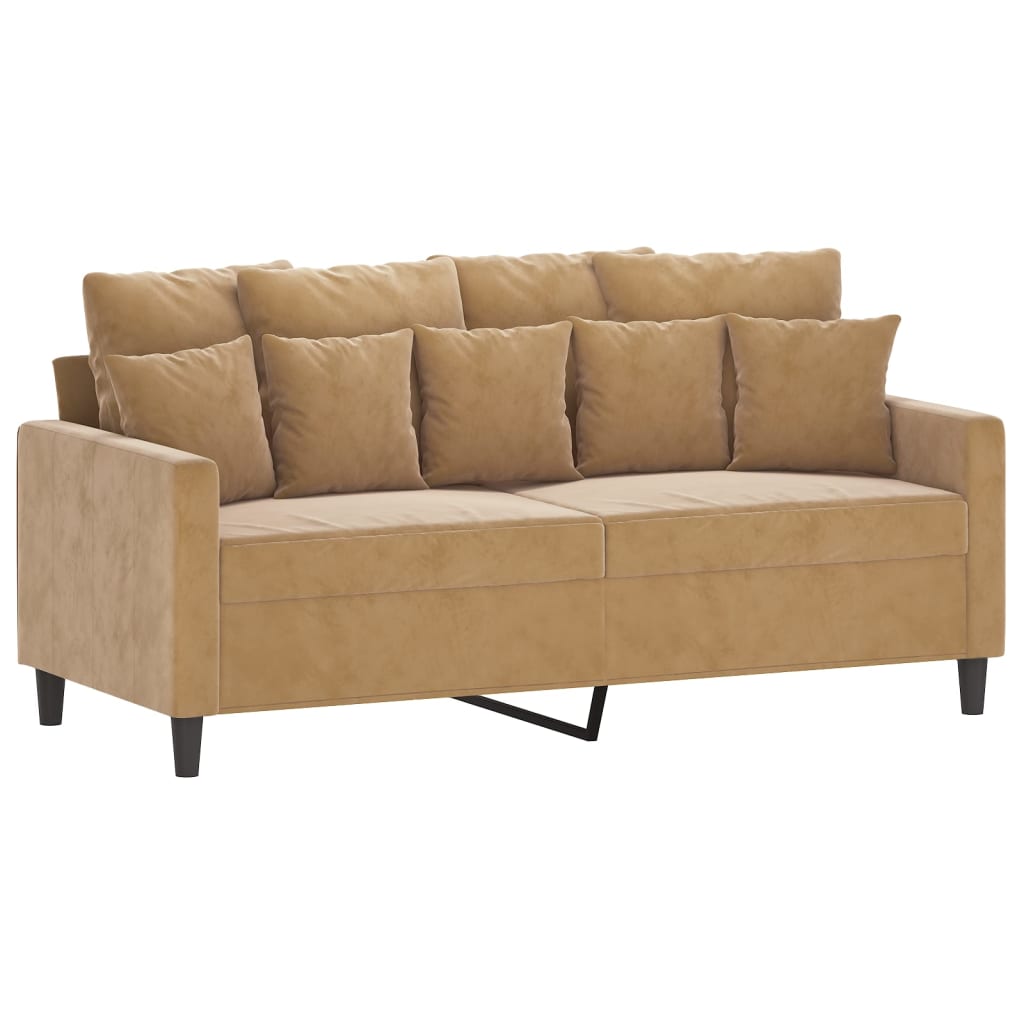 2-delige Loungeset met kussens fluweel bruin is nu te koop bij PeponiXL, paradijselijk wonen!