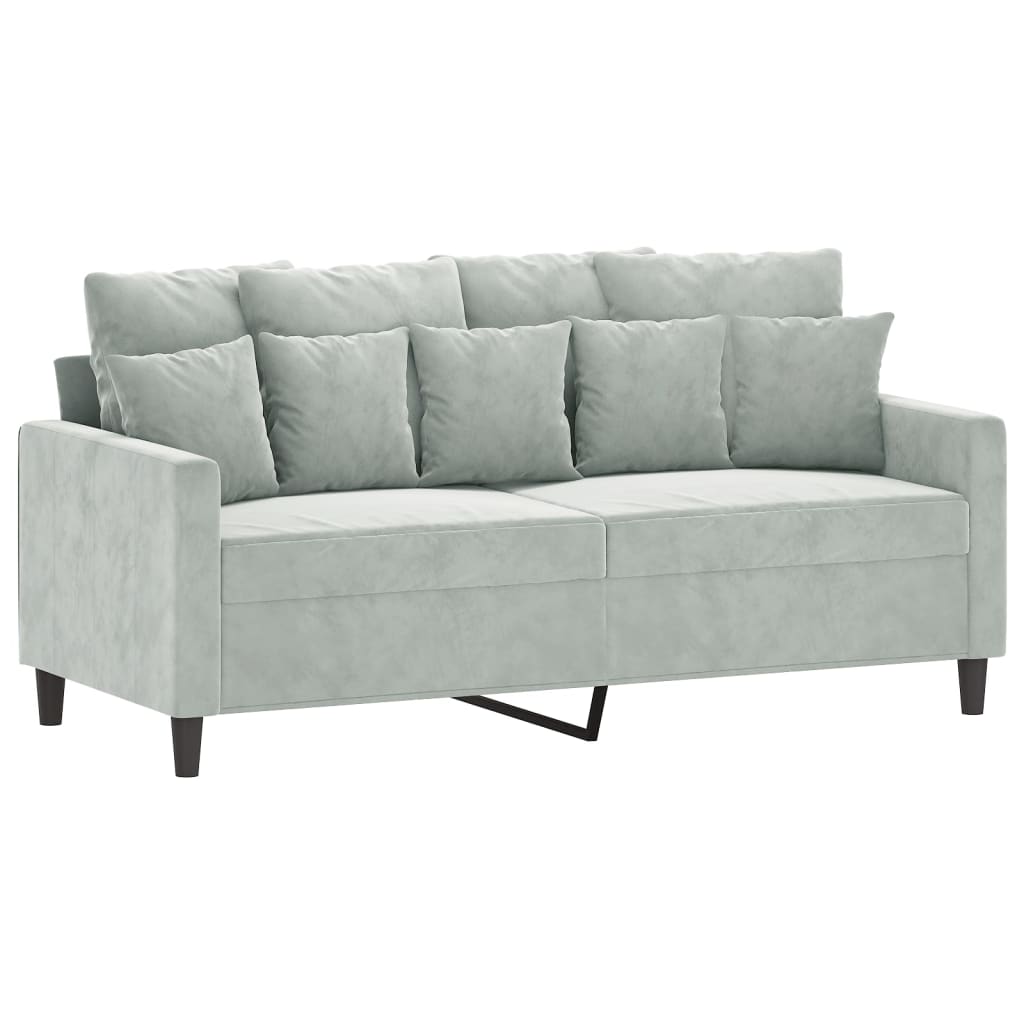 3-delige Loungeset met kussens fluweel lichtgrijs is nu te koop bij PeponiXL, paradijselijk wonen!