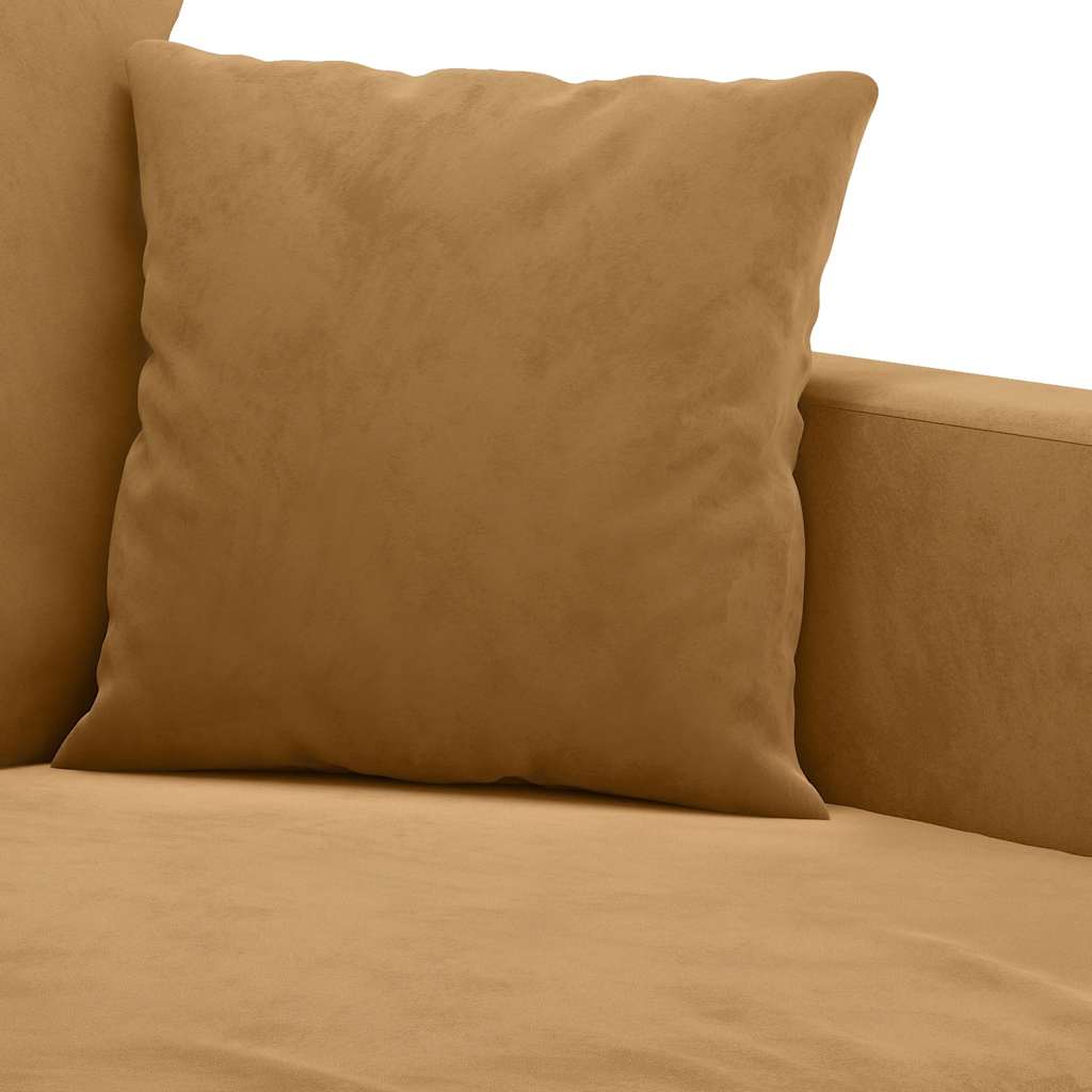 3-delige Loungeset met kussens fluweel bruin is nu te koop bij PeponiXL, paradijselijk wonen!