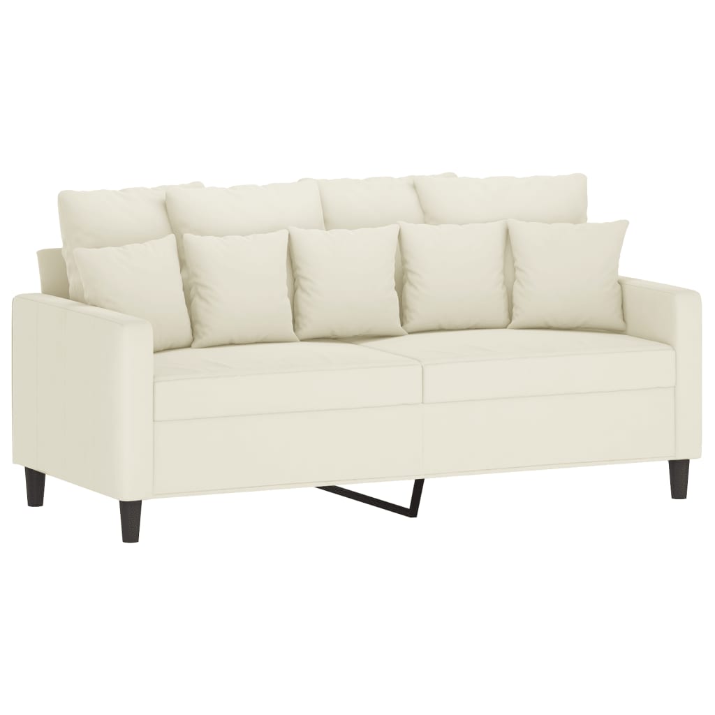 3-delige Loungeset met kussens fluweel crèmekleurig is nu te koop bij PeponiXL, paradijselijk wonen!