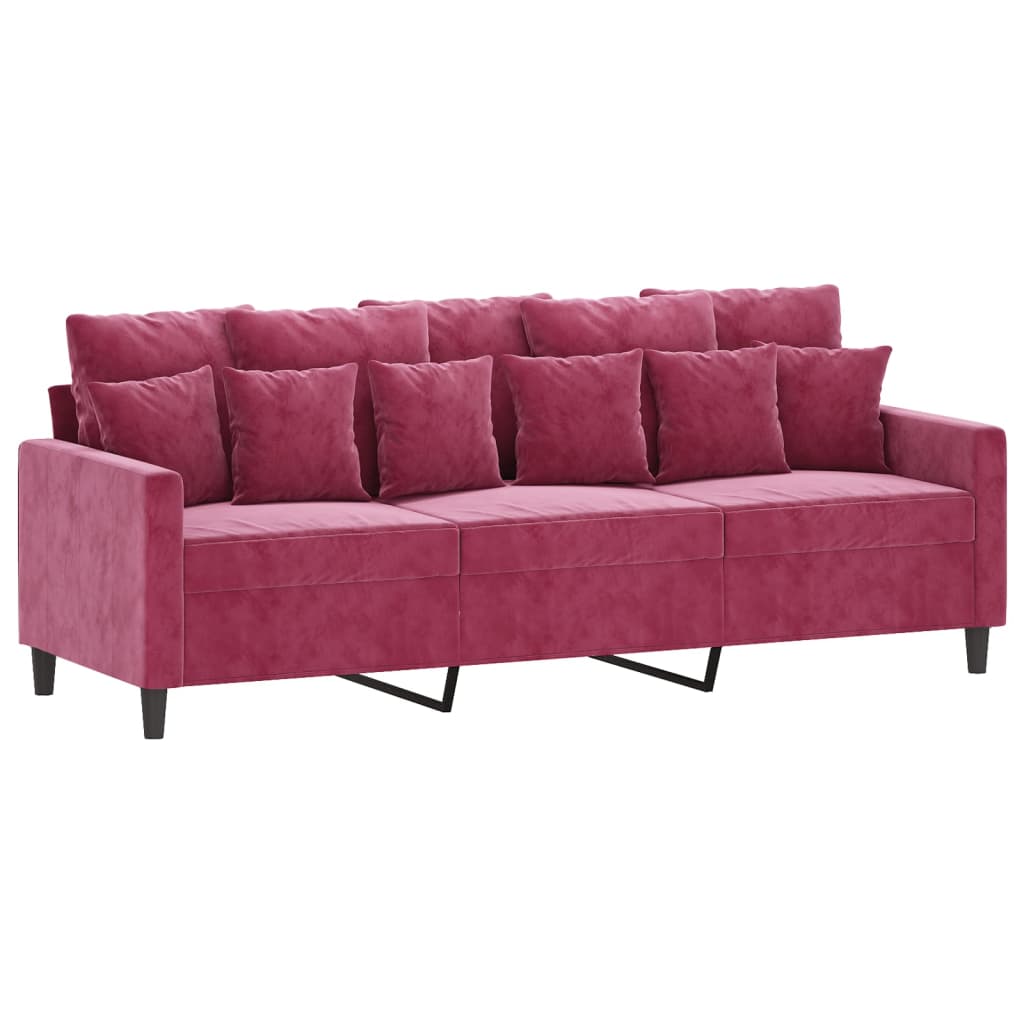 2-delige Loungeset met kussens fluweel wijnrood is nu te koop bij PeponiXL, paradijselijk wonen!