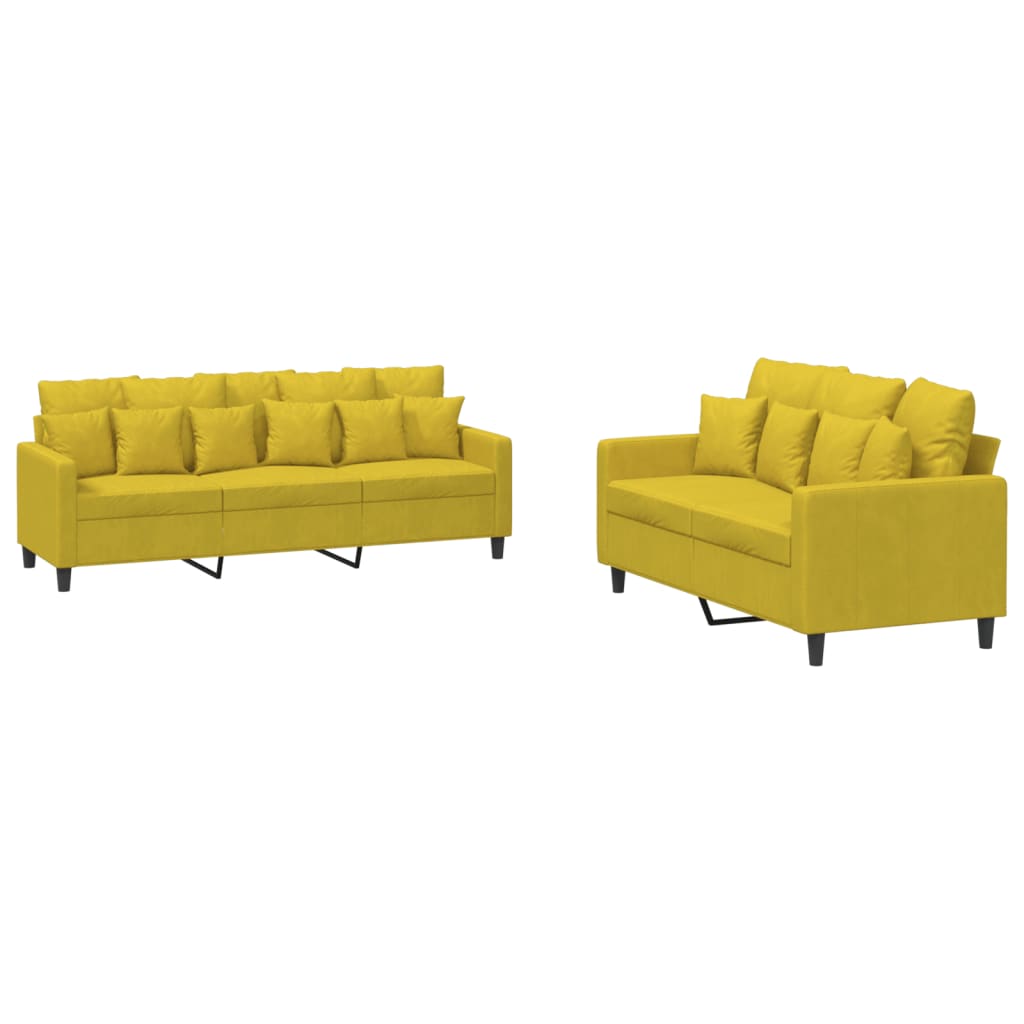 2-delige Loungeset met kussens fluweel geel is nu te koop bij PeponiXL, paradijselijk wonen!