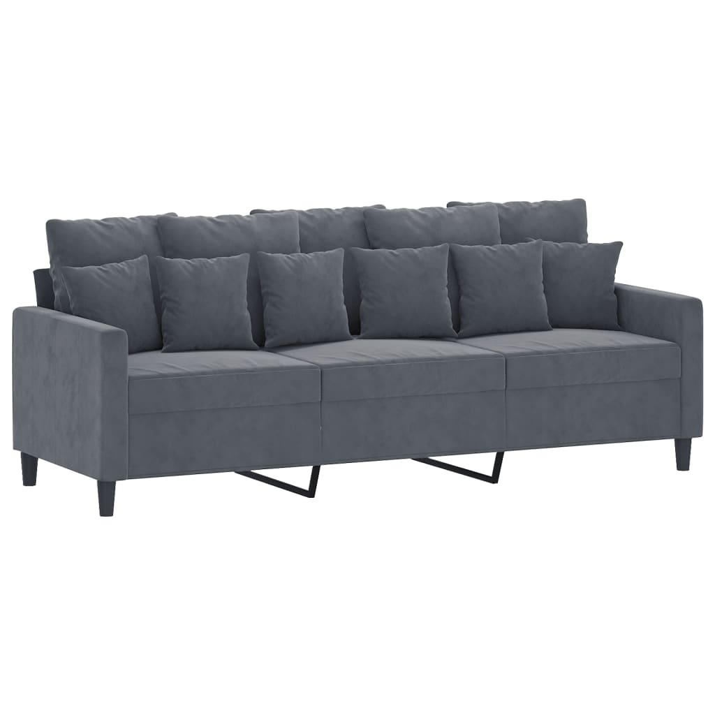 3-delige Loungeset met kussens fluweel donkergrijs is nu te koop bij PeponiXL, paradijselijk wonen!