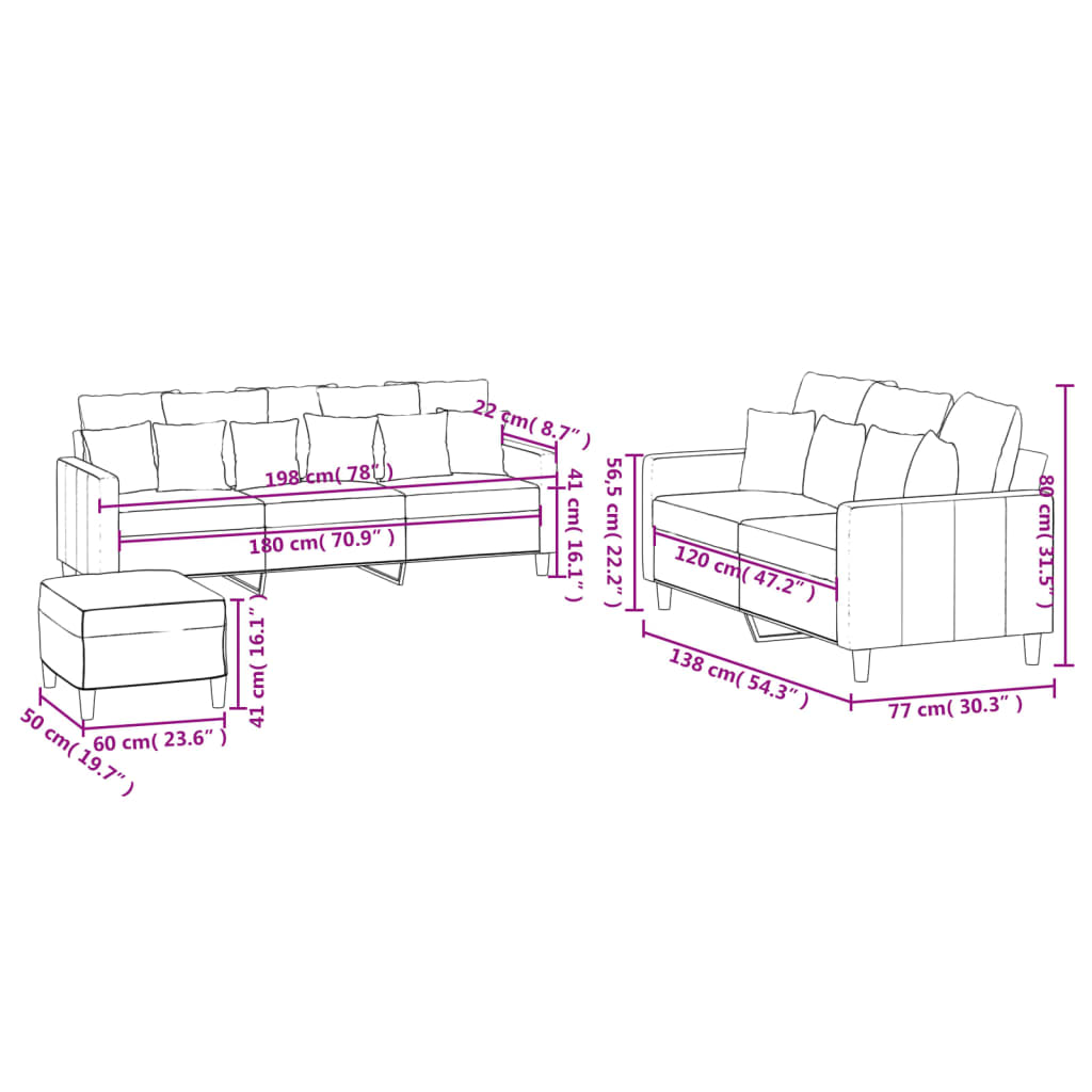 3-delige Loungeset met kussens fluweel donkergrijs is nu te koop bij PeponiXL, paradijselijk wonen!
