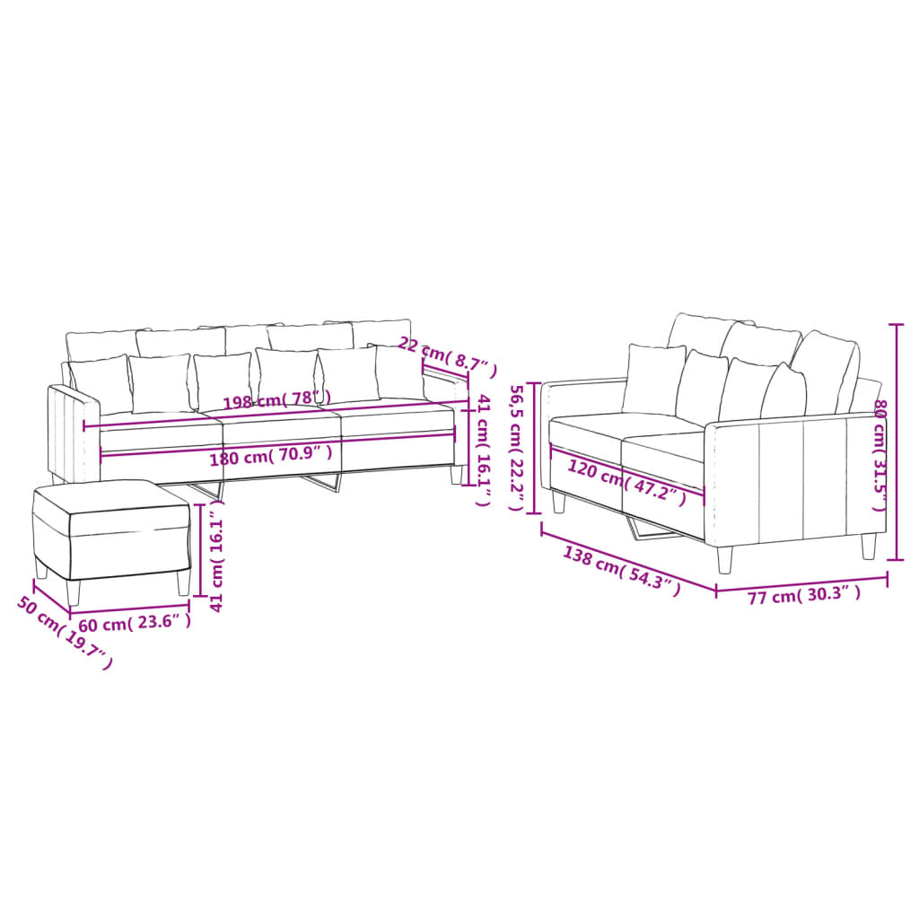 3-delige Loungeset met kussens fluweel geel is nu te koop bij PeponiXL, paradijselijk wonen!