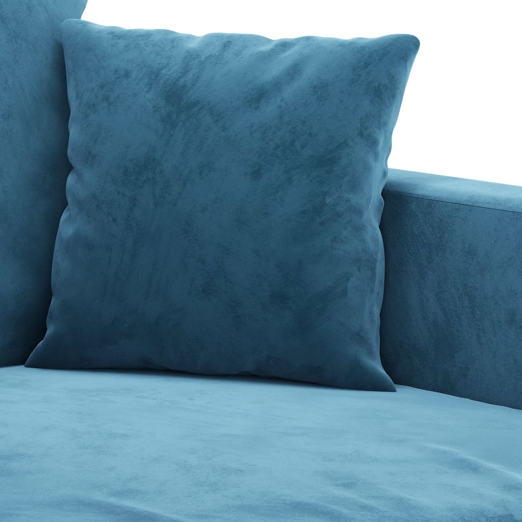 3-delige Loungeset met kussens fluweel blauw is nu te koop bij PeponiXL, paradijselijk wonen!