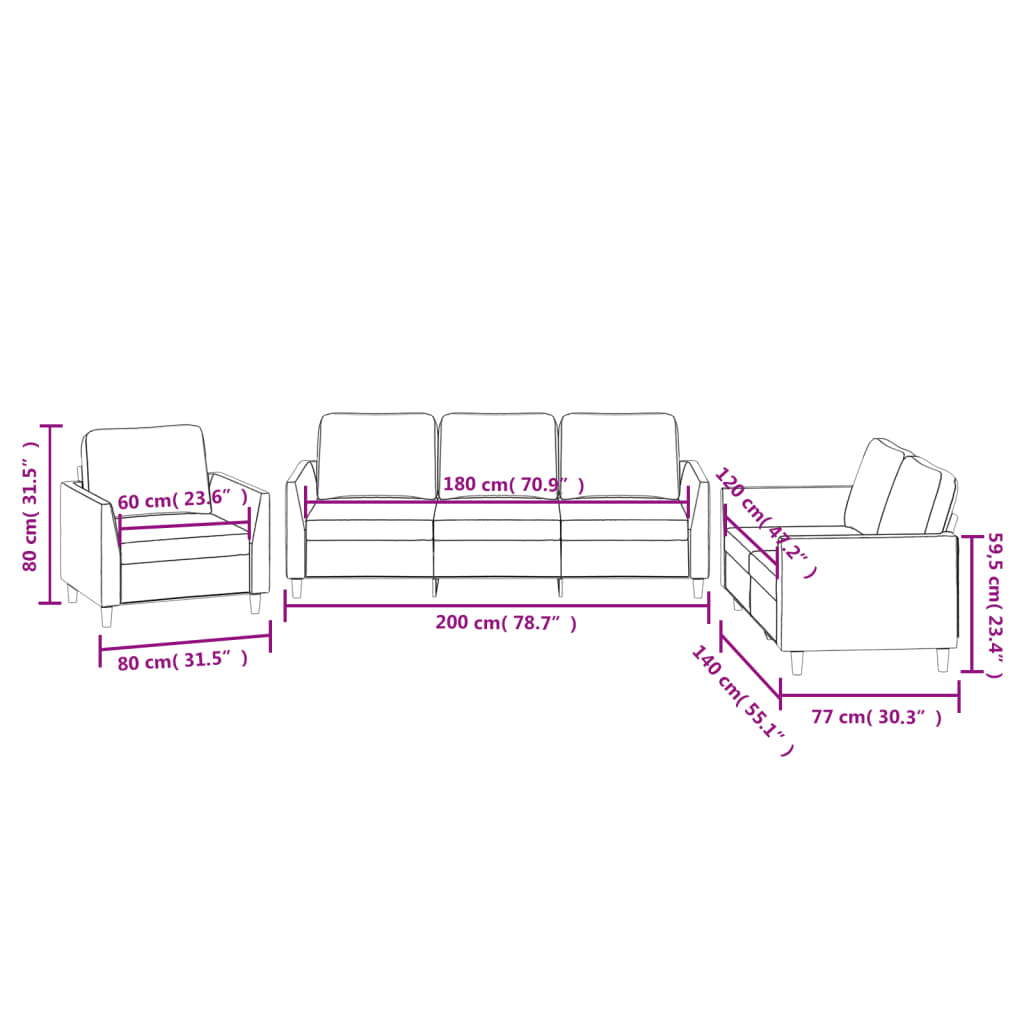 3-delige Loungeset met kussens kunstleer zwart is nu te koop bij PeponiXL, paradijselijk wonen!