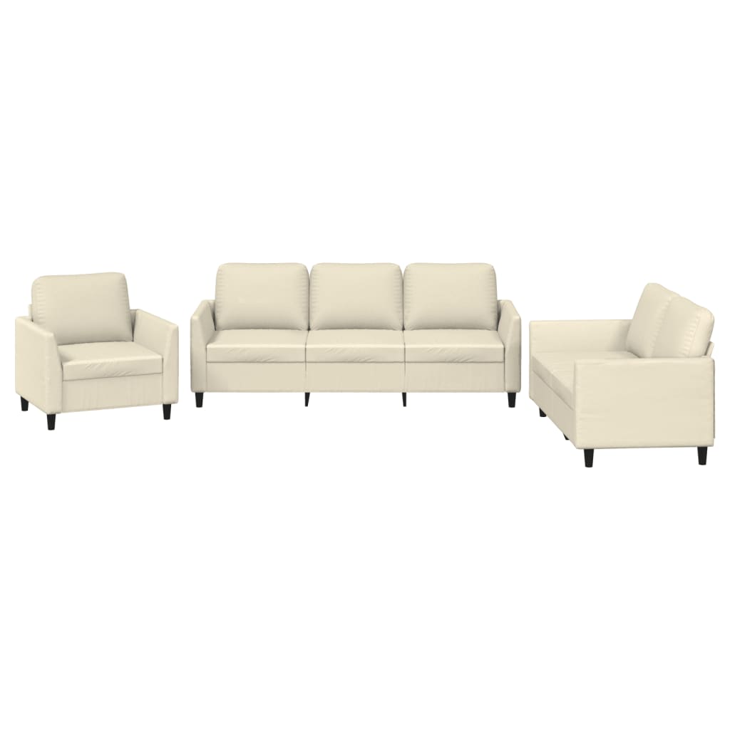 3-delige Loungeset met kussens kunstleer crème is nu te koop bij PeponiXL, paradijselijk wonen!