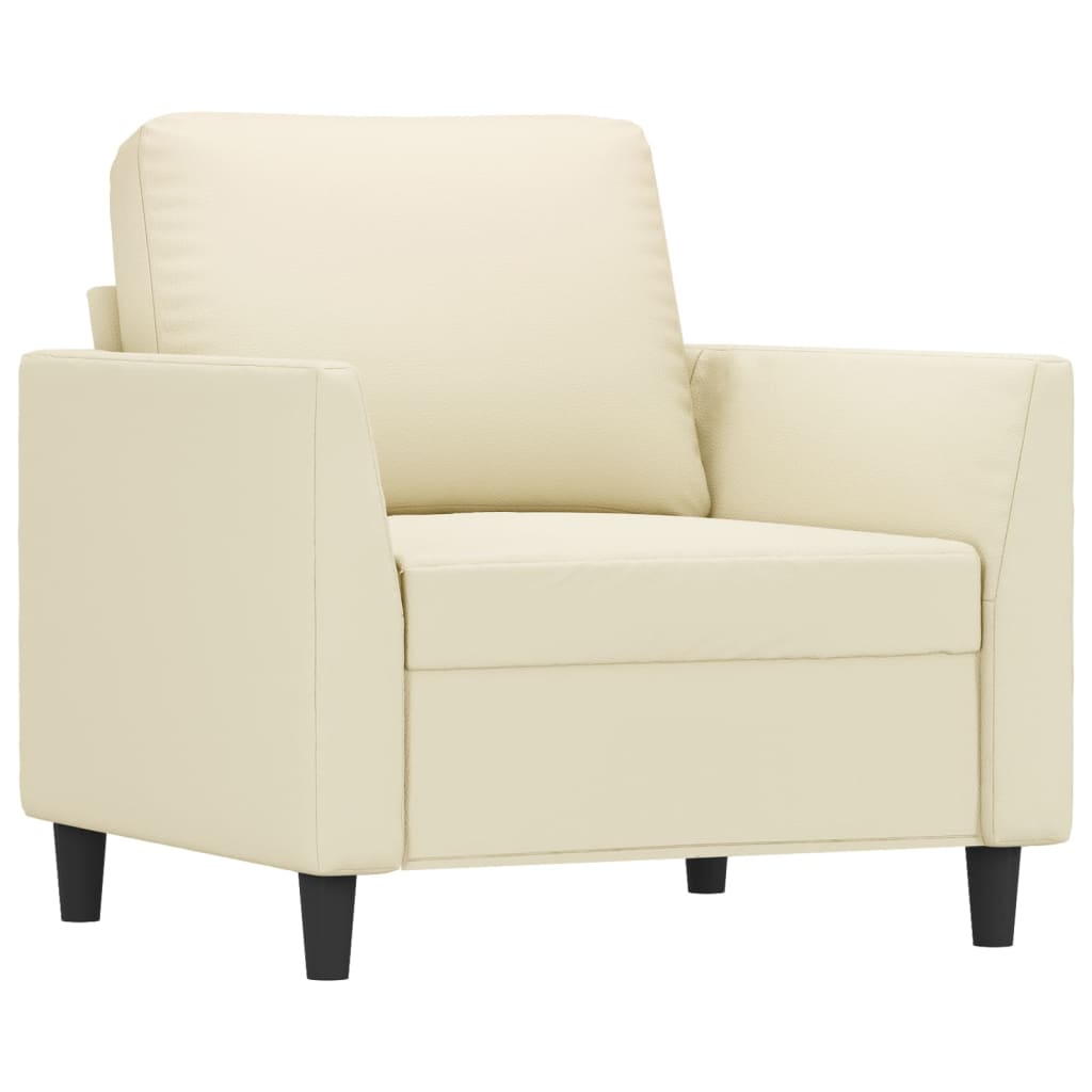 3-delige Loungeset met kussens kunstleer crème is nu te koop bij PeponiXL, paradijselijk wonen!