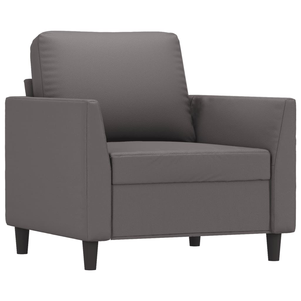 3-delige Loungeset met kussens kunstleer grijs is nu te koop bij PeponiXL, paradijselijk wonen!