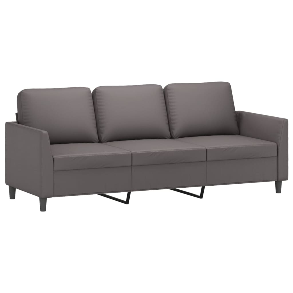 3-delige Loungeset met kussens kunstleer grijs is nu te koop bij PeponiXL, paradijselijk wonen!