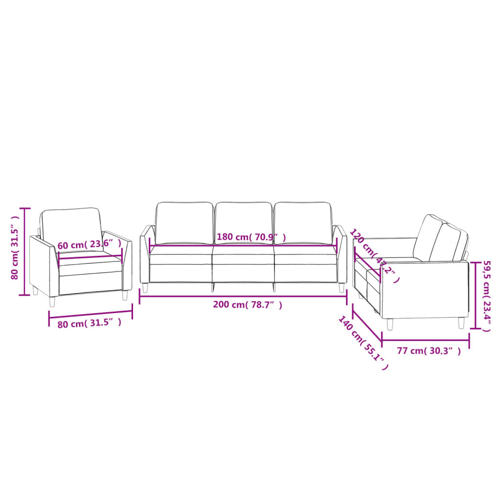 3-delige Loungeset met kussens kunstleer grijs is nu te koop bij PeponiXL, paradijselijk wonen!