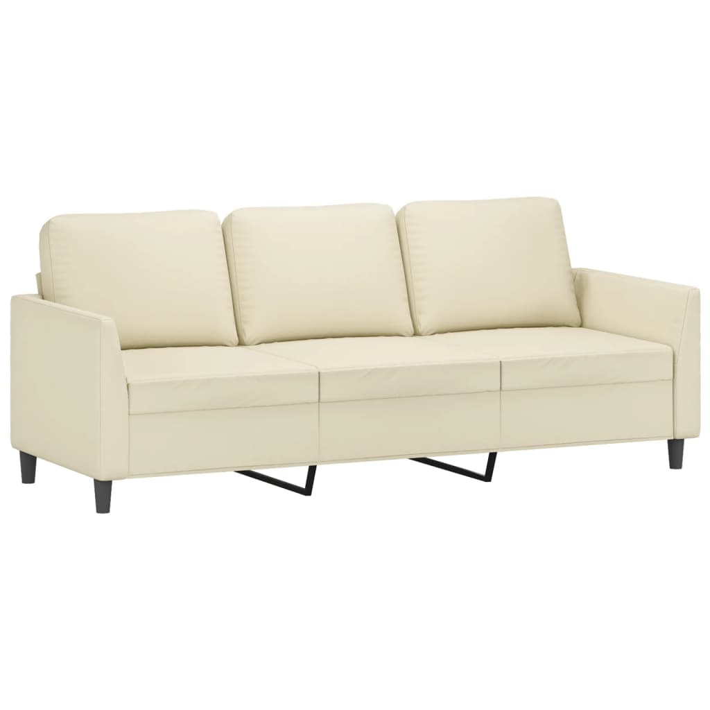 4-delige Loungeset met kussens kunstleer crème is nu te koop bij PeponiXL, paradijselijk wonen!