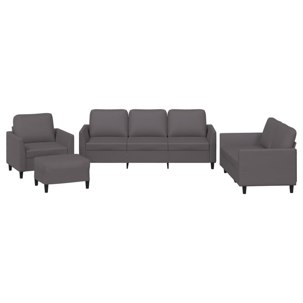 4-delige Loungeset met kussens kunstleer bruin is nu te koop bij PeponiXL, paradijselijk wonen!