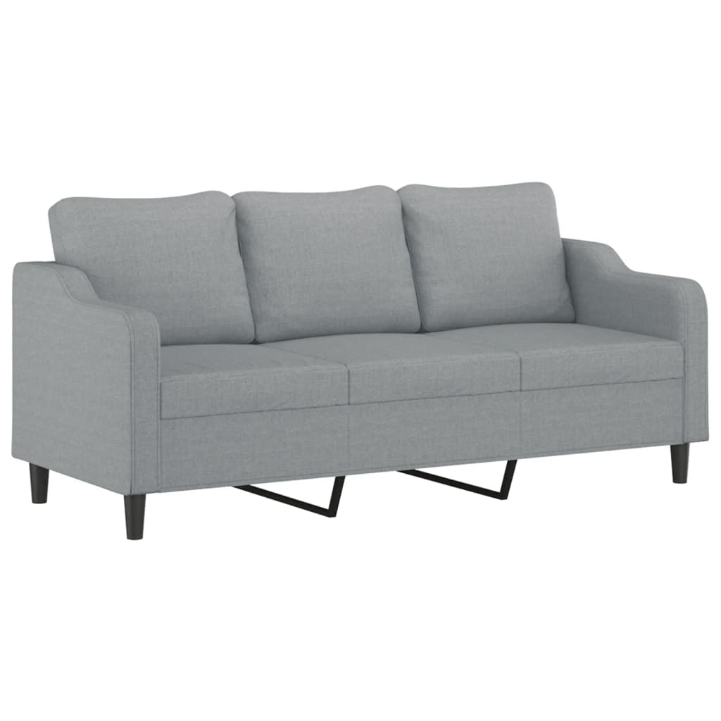 3-delige Loungeset met kussens stof lichtgrijs is nu te koop bij PeponiXL, paradijselijk wonen!