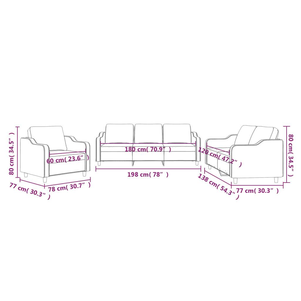3-delige Loungeset met kussens stof lichtgrijs is nu te koop bij PeponiXL, paradijselijk wonen!