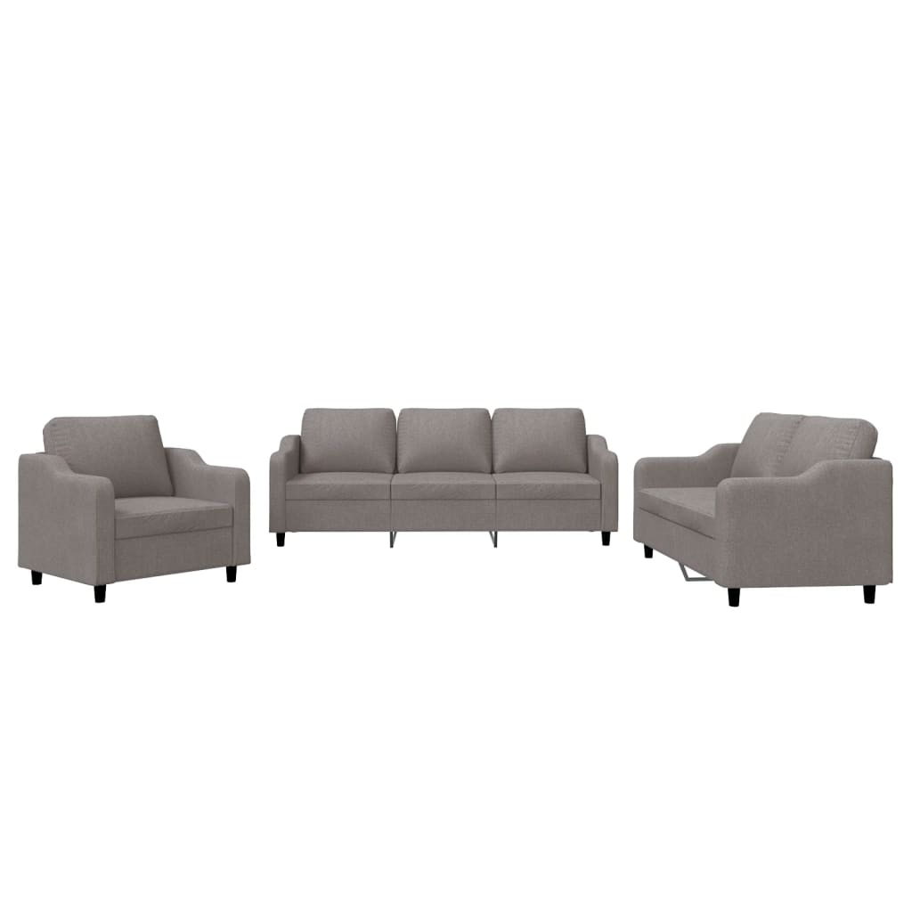 3-delige Loungeset met kussens stof taupe is nu te koop bij PeponiXL, paradijselijk wonen!