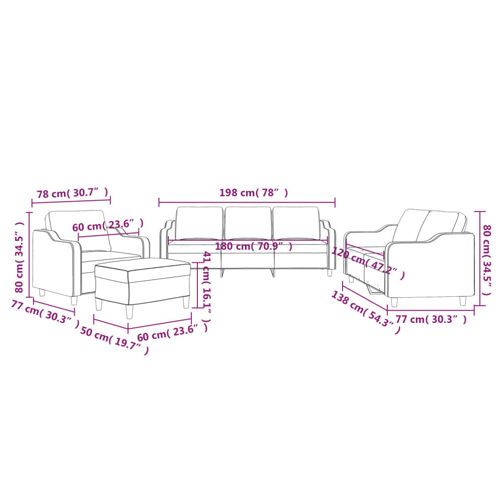 4-delige Loungeset met kussens stof lichtgeel is nu te koop bij PeponiXL, paradijselijk wonen!