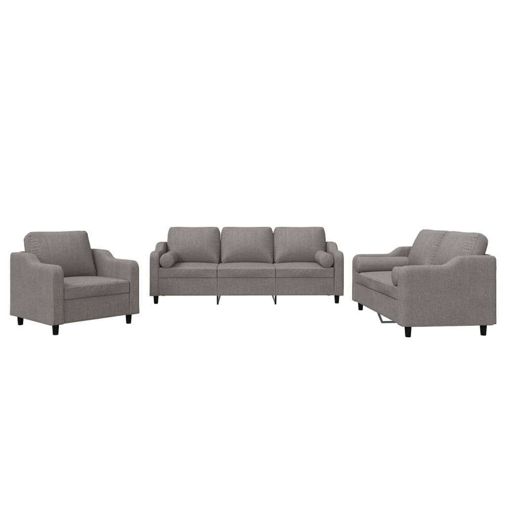 3-delige Loungeset met kussens stof taupe is nu te koop bij PeponiXL, paradijselijk wonen!
