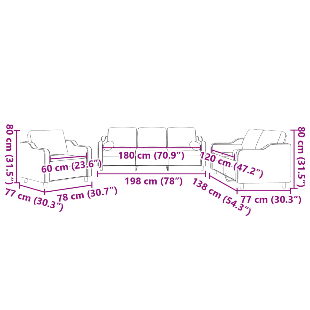 3-delige Loungeset met kussens stof taupe is nu te koop bij PeponiXL, paradijselijk wonen!