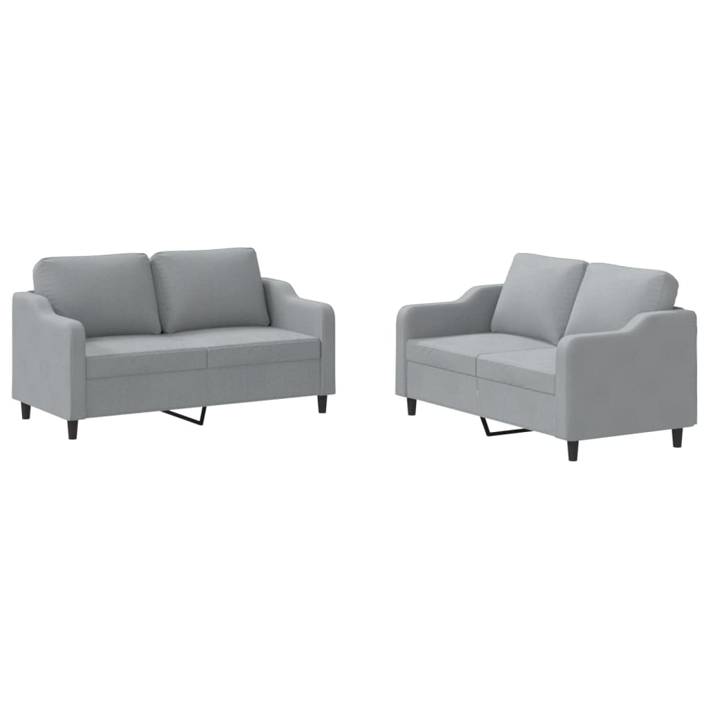 2-delige Loungeset met kussens stof lichtgrijs is nu te koop bij PeponiXL, paradijselijk wonen!
