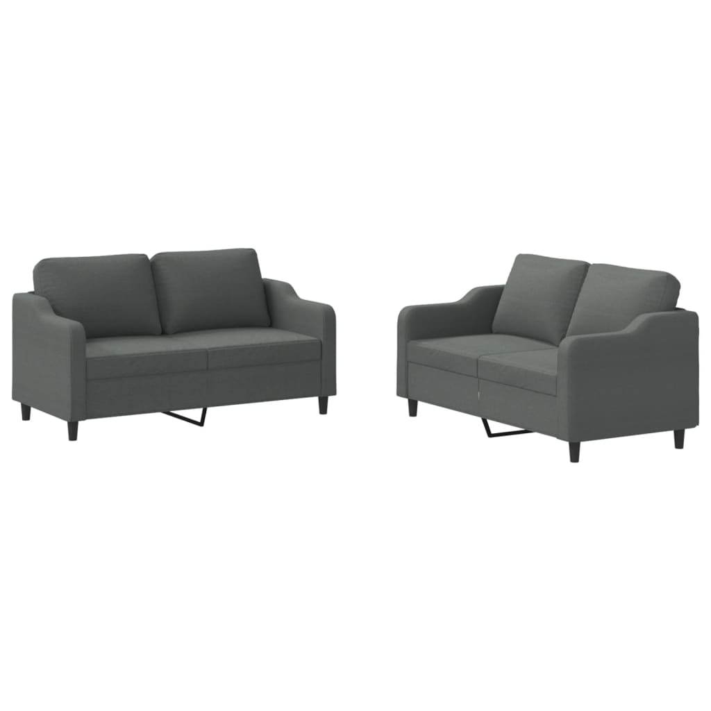 2-delige Loungeset met kussens stof donkergrijs is nu te koop bij PeponiXL, paradijselijk wonen!