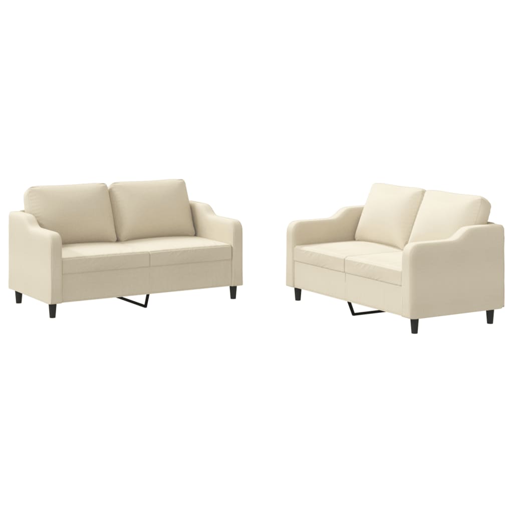 2-delige Loungeset met kussens stof crèmekleurig is nu te koop bij PeponiXL, paradijselijk wonen!