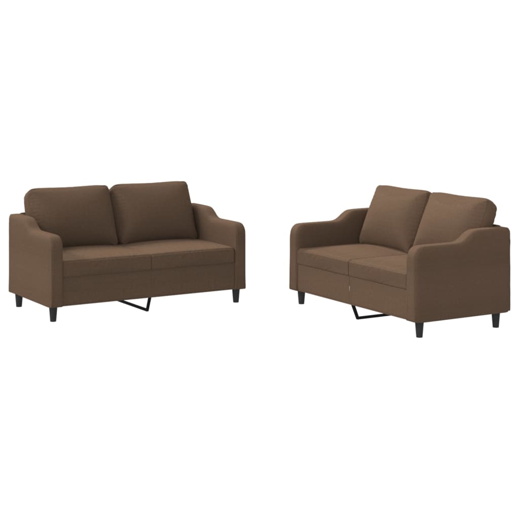 2-delige Loungeset met kussens stof bruin is nu te koop bij PeponiXL, paradijselijk wonen!
