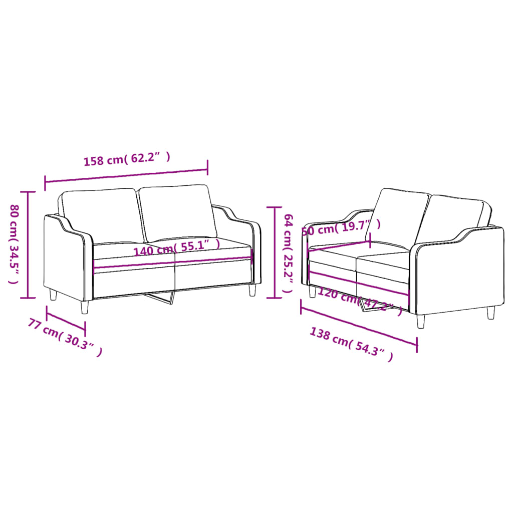 2-delige Loungeset met kussens stof bruin is nu te koop bij PeponiXL, paradijselijk wonen!