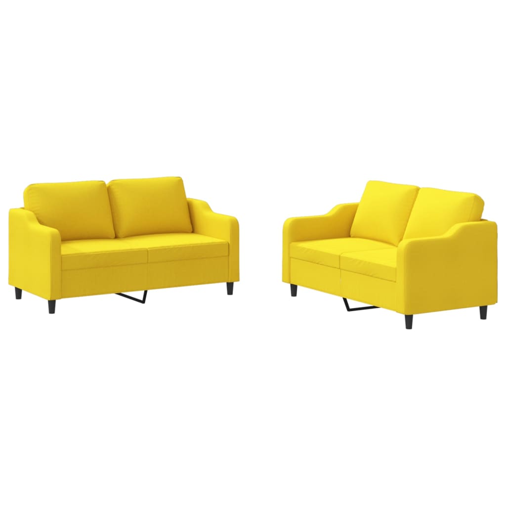 2-delige Loungeset met kussens stof lichtgeel is nu te koop bij PeponiXL, paradijselijk wonen!