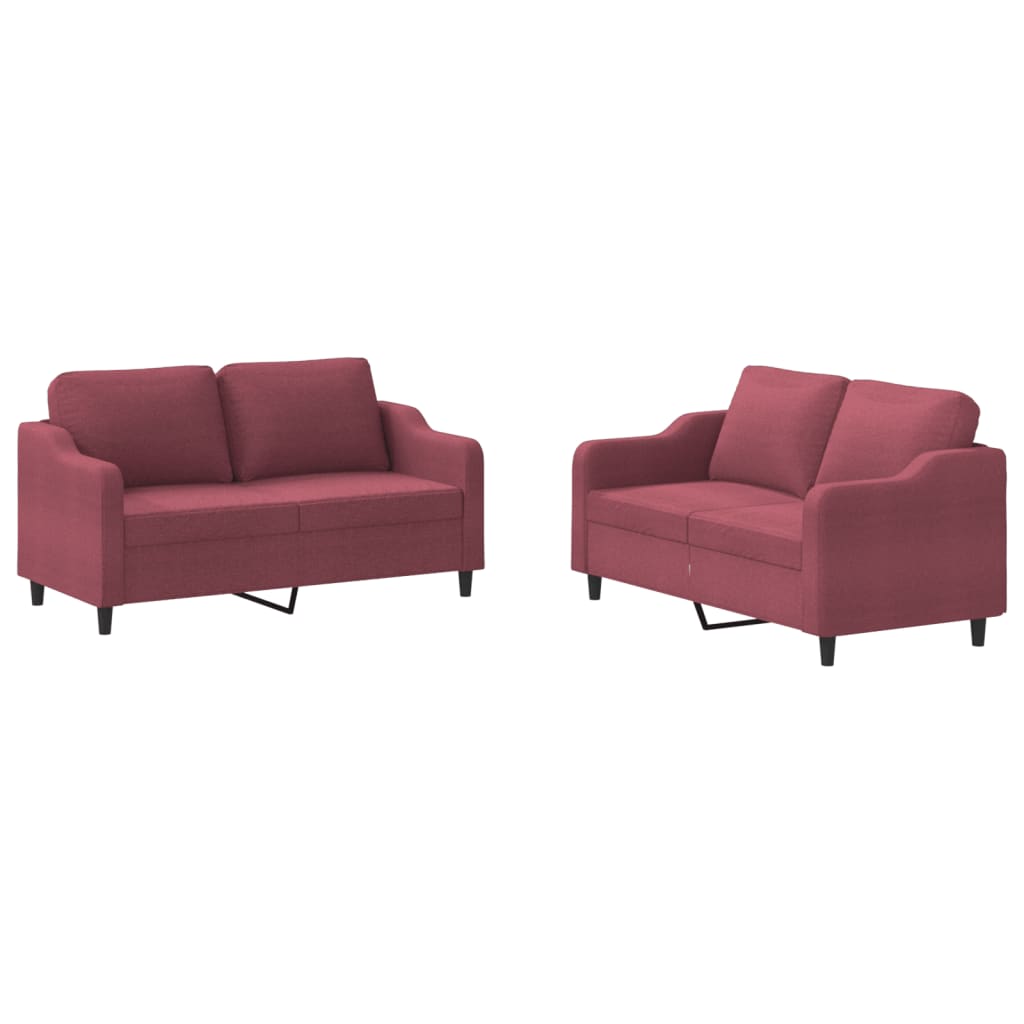 2-delige Loungeset met kussens stof wijnrood is nu te koop bij PeponiXL, paradijselijk wonen!