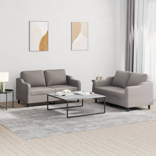 2-delige Loungeset met kussens stof taupe is nu te koop bij PeponiXL, paradijselijk wonen!