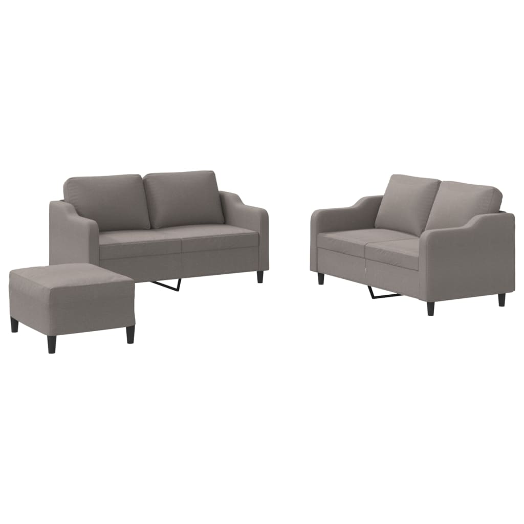 3-delige Loungeset met kussens stof taupe is nu te koop bij PeponiXL, paradijselijk wonen!