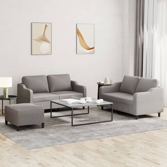 3-delige Loungeset met kussens stof taupe is nu te koop bij PeponiXL, paradijselijk wonen!