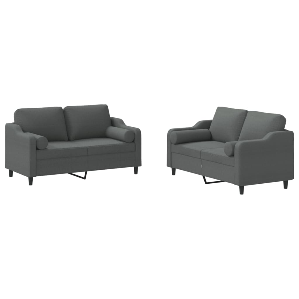 2-delige Loungeset met kussens stof donkergrijs is nu te koop bij PeponiXL, paradijselijk wonen!