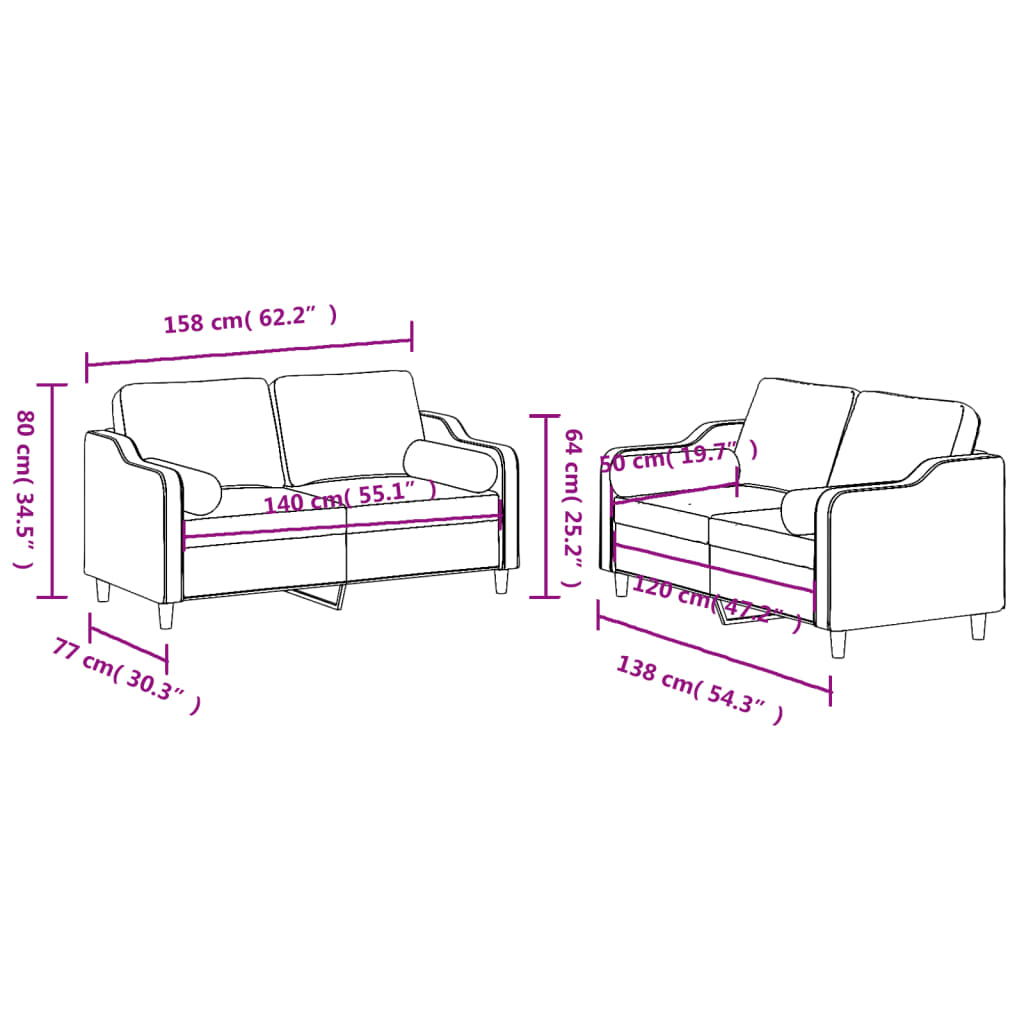 2-delige Loungeset met kussens stof donkergrijs is nu te koop bij PeponiXL, paradijselijk wonen!