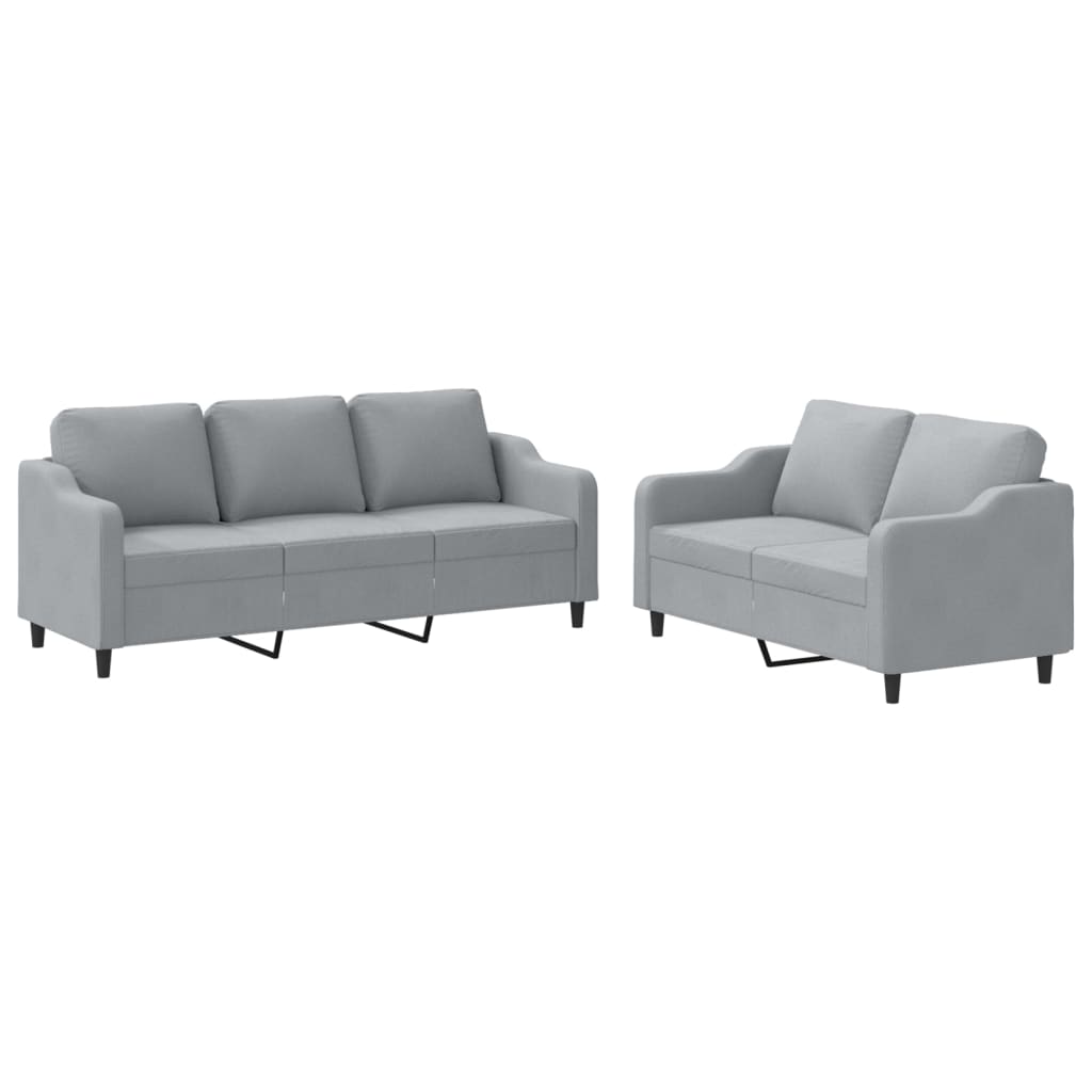 2-delige Loungeset met kussens stof lichtgrijs is nu te koop bij PeponiXL, paradijselijk wonen!