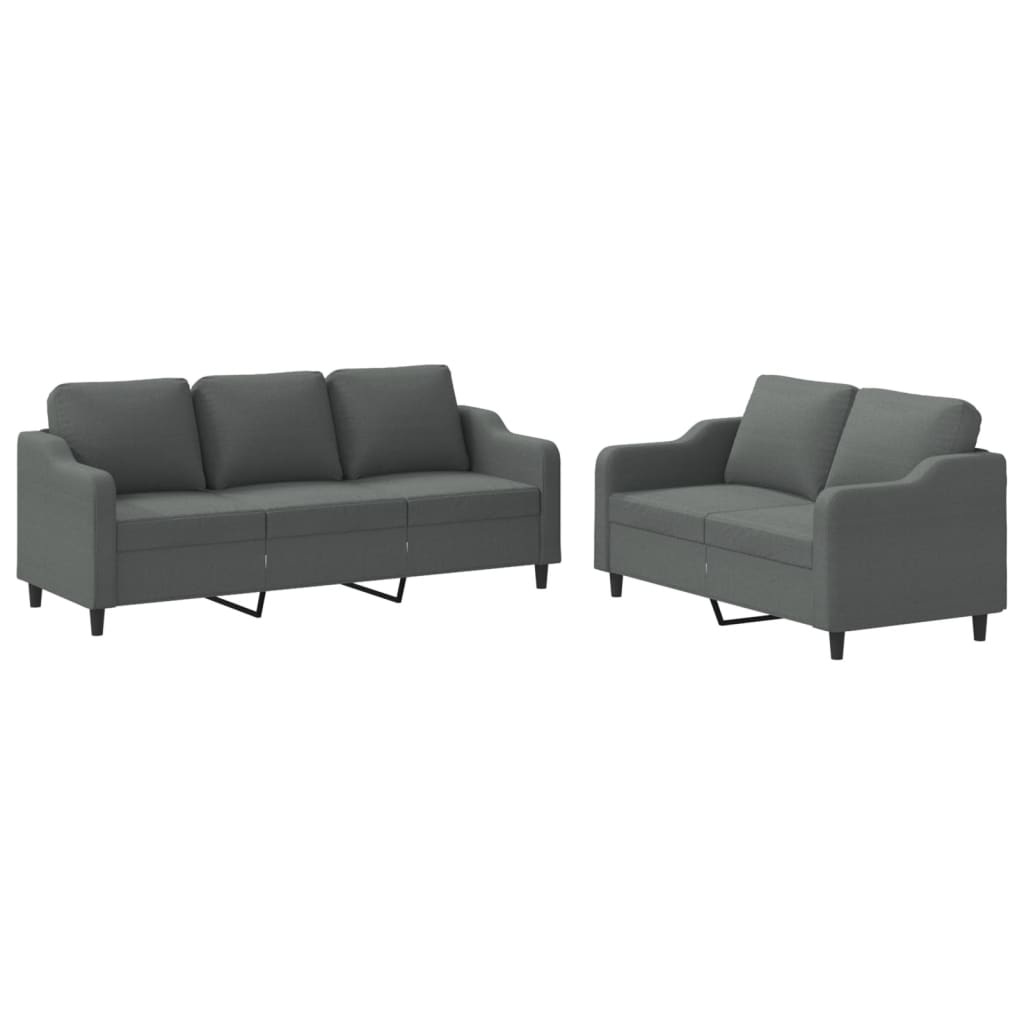 2-delige Loungeset met kussens stof donkergrijs is nu te koop bij PeponiXL, paradijselijk wonen!