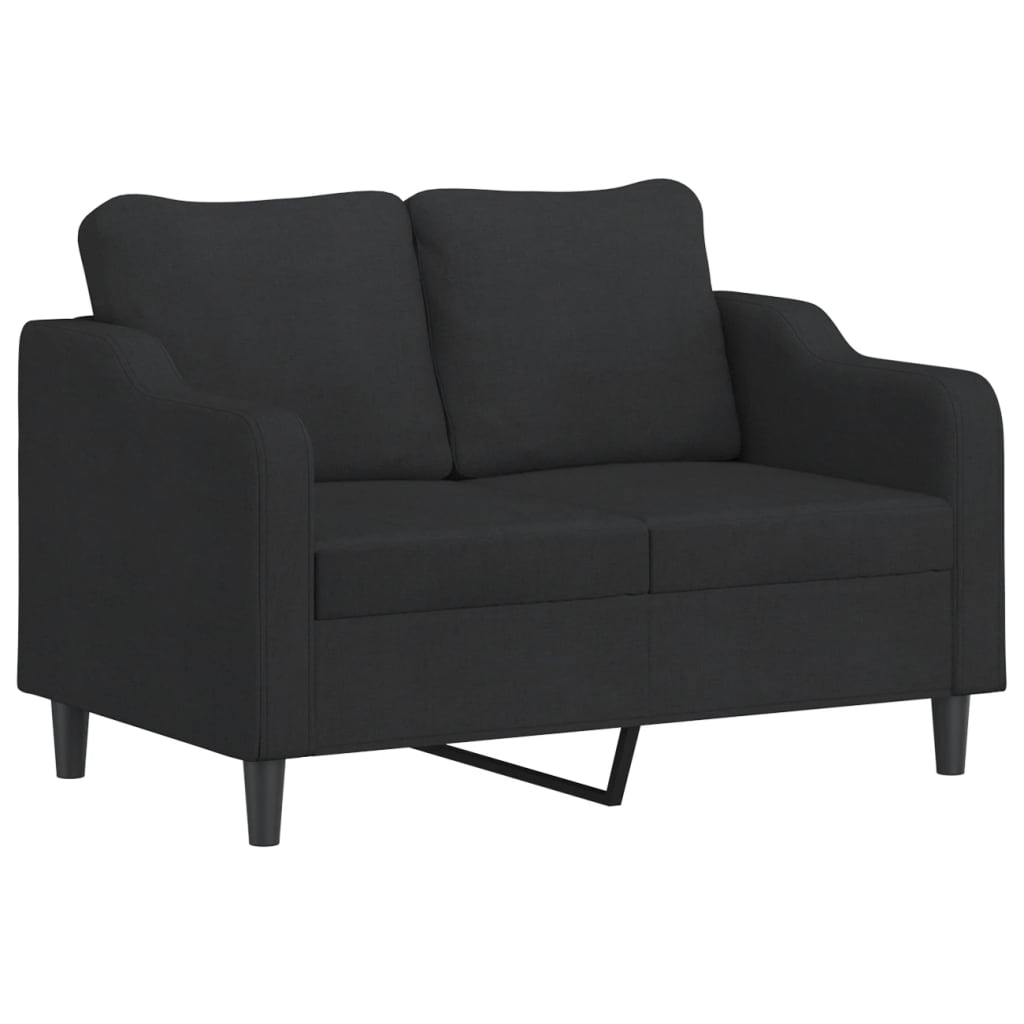 2-delige loungeset met kussens stof zwart is nu te koop bij PeponiXL, paradijselijk wonen!