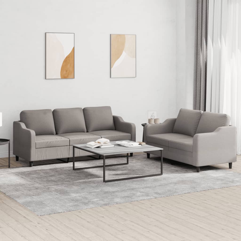 2-delige Loungeset met kussens stof taupe is nu te koop bij PeponiXL, paradijselijk wonen!