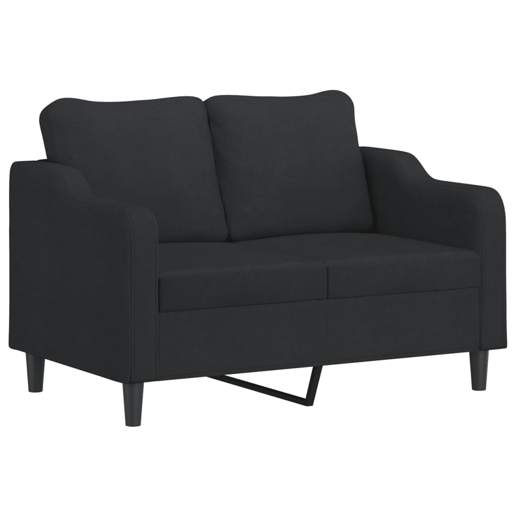3-delige loungeset met kussens stof zwart is nu te koop bij PeponiXL, paradijselijk wonen!