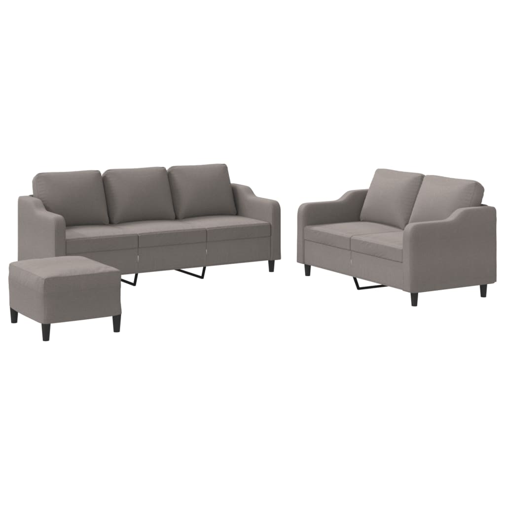 3-delige Loungeset met kussens stof taupe is nu te koop bij PeponiXL, paradijselijk wonen!