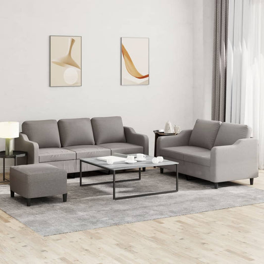 3-delige Loungeset met kussens stof taupe is nu te koop bij PeponiXL, paradijselijk wonen!